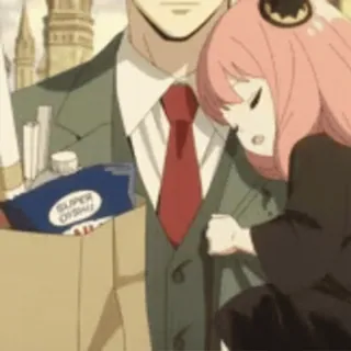 😐 Anya Forger Spy x Family SUPER SPYING anime, spy x family, anya forger, cute, pink hair, cartoon, manga telegram sticker