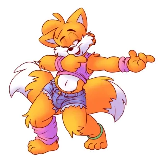 💋 Tails furry, anthro, fox, cartoon, character, cute, art telegram sticker
