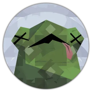 😶 frog, dead, cartoon, animal, sticker, tongue telegram sticker
