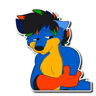 😞 Fellwesen, Tier, Cartoon, Aufkleber telegram sticker