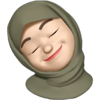 😌 Emoji, Vrouw, Hoofddoek, Islam, Moslim, Glimlach telegram sticker