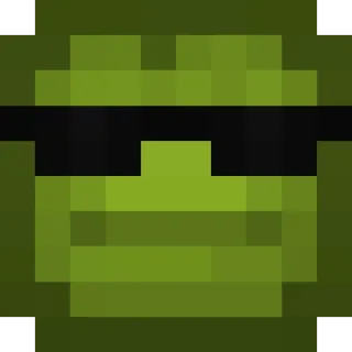 😎 Pixel art, Óculos de sol, Verde, Rosto telegram sticker