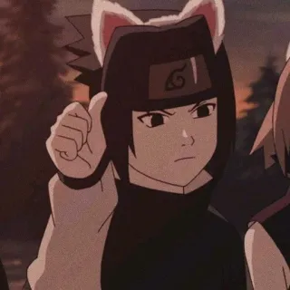 🖲 Sasuke Naruto Аниме, Мультфильм, Кошачьи ушки, Милый, Манга, Саске, Наруто telegram sticker