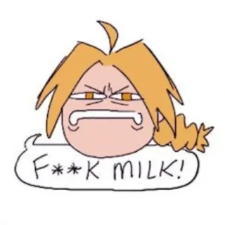 🤬 F**K MILK! Desenho animado, Leite, Comida, Anime, Engraçado, Ofensivo telegram sticker