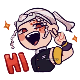 ✨ HI hallo, gruß, anime, charakter, winken, freundlich whatsapp sticker