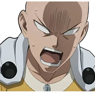 🤬 Saitama One-Punch Man Anime, Manga, Saitama, One Punch Man, Enojado, Divertido, Sticker whatsapp sticker