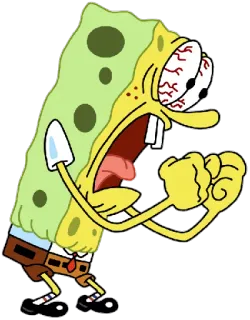 😡 Spongebob Squarepants en colère, frustré, Bob l'éponge, dessin animé, Nickelodeon telegram sticker