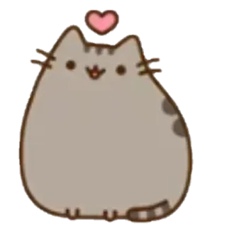 ❤️ Pusheen pusheen, gato, corazón, lindo, pegatina, dibujo animado whatsapp sticker