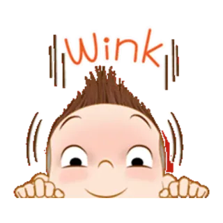 😀 Wink guiño, dibujo animado, emoji, lindo, expresión whatsapp sticker