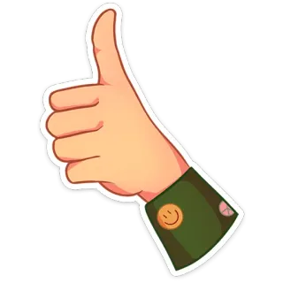 👍 thumbs up, hand gesture, like, approval, agreement, positive, emoticon, emoji telegram sticker