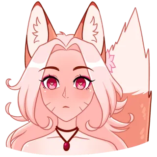 😳 Anime, Gadis rubah, Lucu, Kawaii, Fantasi, Furry telegram sticker