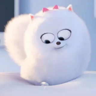 ❄️ Gidget The Secret Life of Pets собака, питомец, мультик, животное, милый, белый, пушистый whatsapp sticker