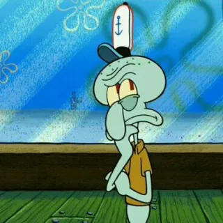 ⚓️ Squidward Tentacles SpongeBob SquarePants Carlo, Bob l'éponge, dessin animé, en colère, personnage telegram sticker