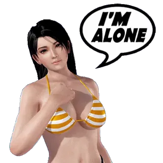 🗣 I'M ALONE phụ nữ, bikini, một mình, buồn telegram sticker