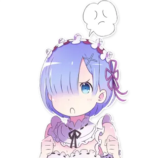 💢 Rem Anime, Manga, Wütend, Süß, Cartoon telegram sticker