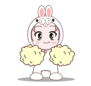 ☺️ Hase, Häschen, Kostüm, niedlich, Cartoon telegram sticker