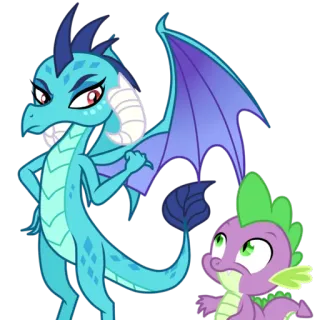 😒 Spike My Little Pony dragão, desenho animado, animal, roxo, verde, animação, fantasia telegram sticker