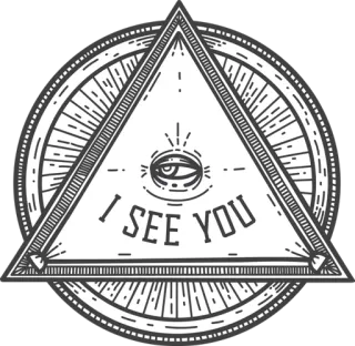 😉 I SEE YOU occhio, triangolo, simbolo, vedere, occulto, illuminati telegram sticker