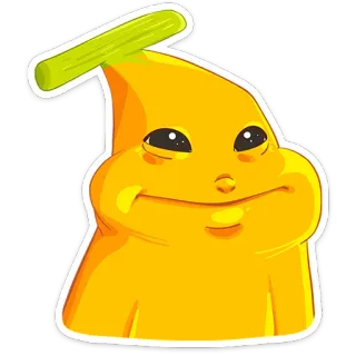 🙂 żółty, postać, naklejka, kreskówka, słodki, śmieszny, szczęśliwy whatsapp sticker