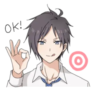 👌 anime, nhân vật, ok, tích cực, chấp thuận telegram sticker
