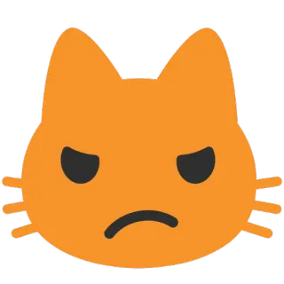 😾 cat, angry, grumpy, emoji, orange, feline telegram sticker