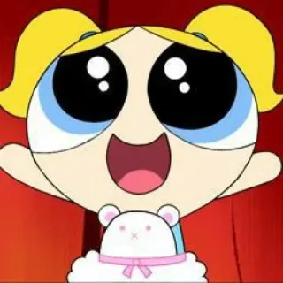 🍭 Bubbles The Powerpuff Girls dibujos animados, Burbujas, Las Chicas Superpoderosas, lindo, infantil telegram sticker