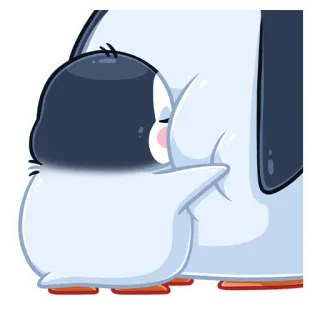 🤢 Pinguin, süß, Umarmung, Tier, Cartoon, Liebe telegram sticker