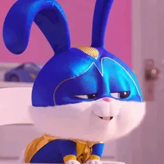 ❄ Snowball The Secret Life of Pets rabbit, bunny, pet, animal, superhero, Snowball, The Secret Life of Pets, cartoon telegram sticker