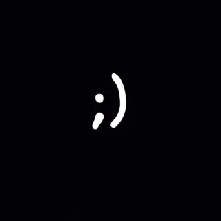 😉 Emoticon, Smiley, Knipogen, Minimalistisch, Zwart-wit telegram sticker