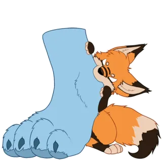 🦊 rubah, furry, kartun, hewan telegram sticker