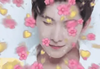 🥰 человек, цветы, сердечки, портрет, позитив, любовь telegram sticker