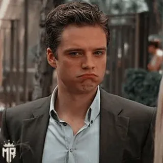 🎖 Sebastian Stan Schauspieler, Mann, Schmollmund, Ernst, Ausdruck telegram sticker