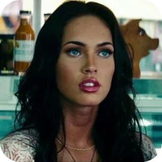 💇 Megan Fox, actress, celebrity, woman, portrait, beautiful, film, movie telegram sticker