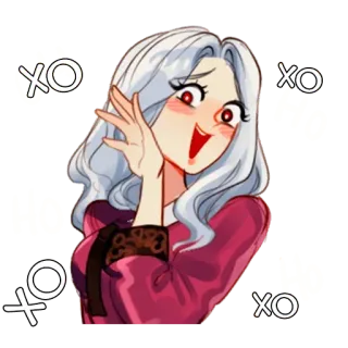 😂 XO cartoon, woman, kiss, hug telegram sticker