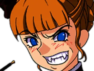 😁 Anime, Mädchen, Cartoon, Wütend, Vampir whatsapp sticker
