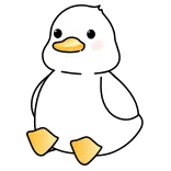 🪑 duck, cute, animal, cartoon, kawaii whatsapp sticker