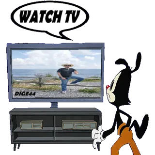 📺 WATCH TV tv, watching, cartoon, television, humor telegram sticker