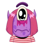 😭 Monster, einäugig, rosa, lila telegram sticker