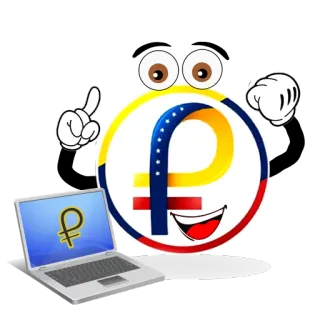 💻 moeda, finanças, dinheiro, Venezuela, rublo, laptop, desenho animado, símbolo telegram sticker