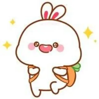 🌟 rabbit, bunny, cute, cartoon, animal, kawaii, character whatsapp sticker
