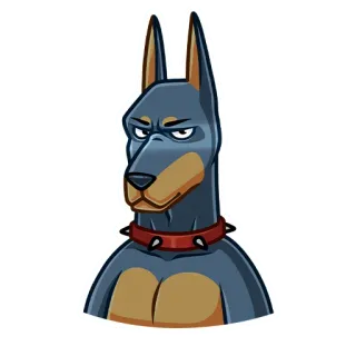 😡 собака, доберман, злой, ошейник, домашнее животное, животное telegram sticker