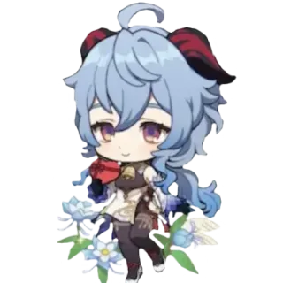 ❤️ Ganyu Genshin Impact Anime, Juego, Lindo, Chibi, Personaje, Genshin Impact telegram sticker