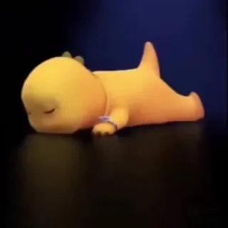🧬 dormir, dinosaure, mignon, jaune, dessin animé whatsapp sticker