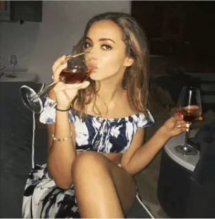 🌿 woman, wine, drinking, alcohol, girl, person telegram sticker