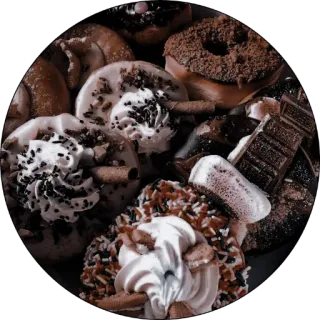 ☕️ donuts, dessert, sweets, pastries, food, treats, baked goods telegram sticker