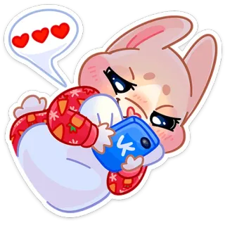 ❤️ 토끼, 하트, 귀여운, 동물, 귀엽다 telegram sticker