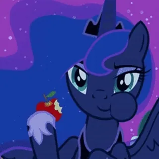 🍰 Princess Luna My Little Pony poni, dibujos animados, manzana, magia, Luna telegram sticker