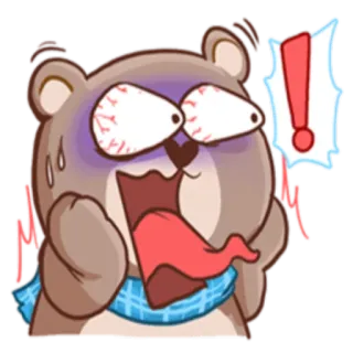 😱 熊, 卡通, 震惊, 压力, 担心 telegram sticker