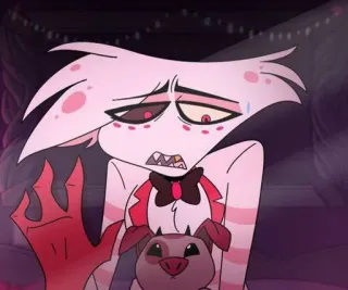 💝 Angel Dust Hazbin Hotel Cartone animato, Personaggio, Animato, Espressione, Hazbin Hotel, Angel Dust telegram sticker