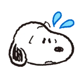 🐧 Snoopy スヌーピー, 漫画, 疲れた, 汗だく, 犬, ピーナッツ telegram sticker
